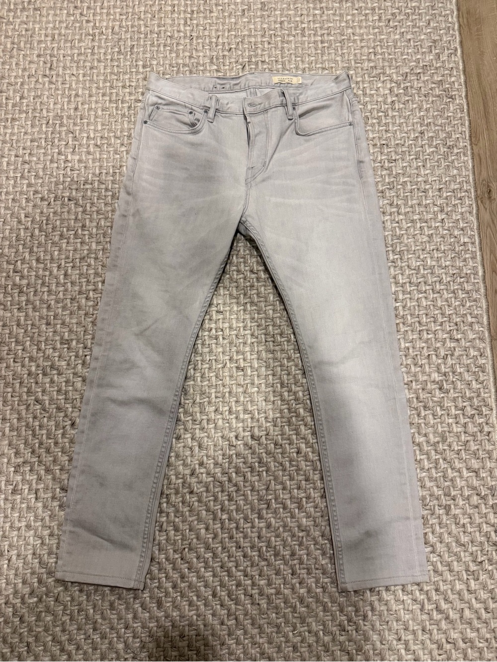 AllSaints Cigarette Skinny Jeans Grey W32 Men's